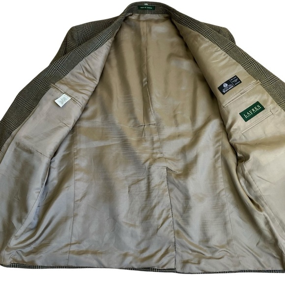 Lauren Ralph Lauren Vintage 90s Houndstooth Blazer Wool Academia Preppy Sz 43R - Picture 8 of 16